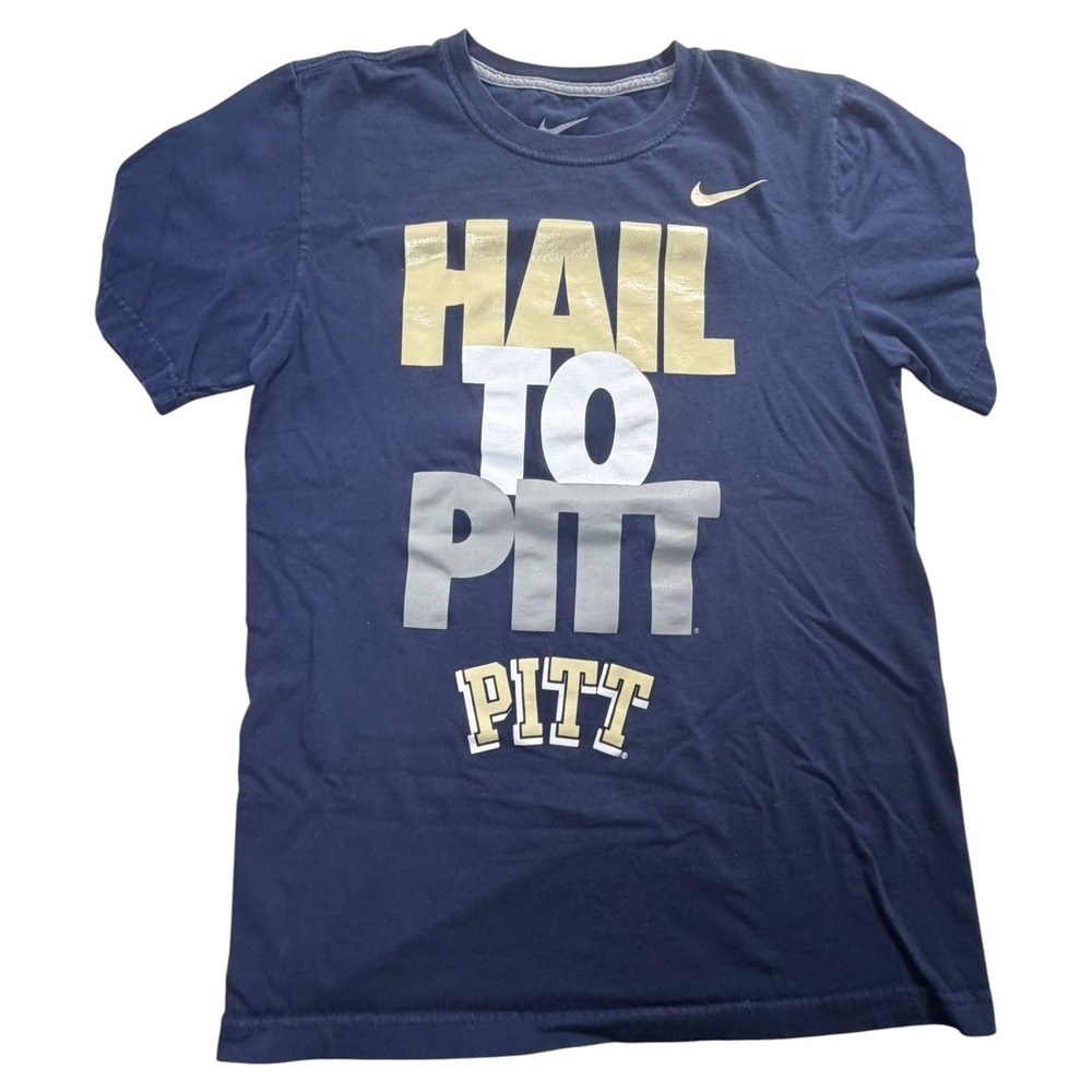 Nike Pitt Panthers Hail To Pitt Navy Blue Graphic T-Shirt Mens Small NCAA Fan
